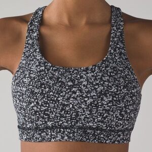 Lululemon Invigorate Sports Bra Daisy White and Black